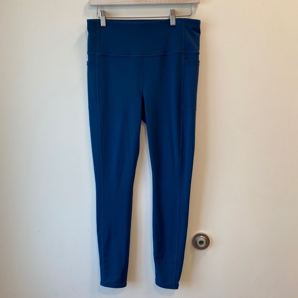 Skechers Leggings Womens L Blue GoWalk High Waisted Side Pocket Active Workout